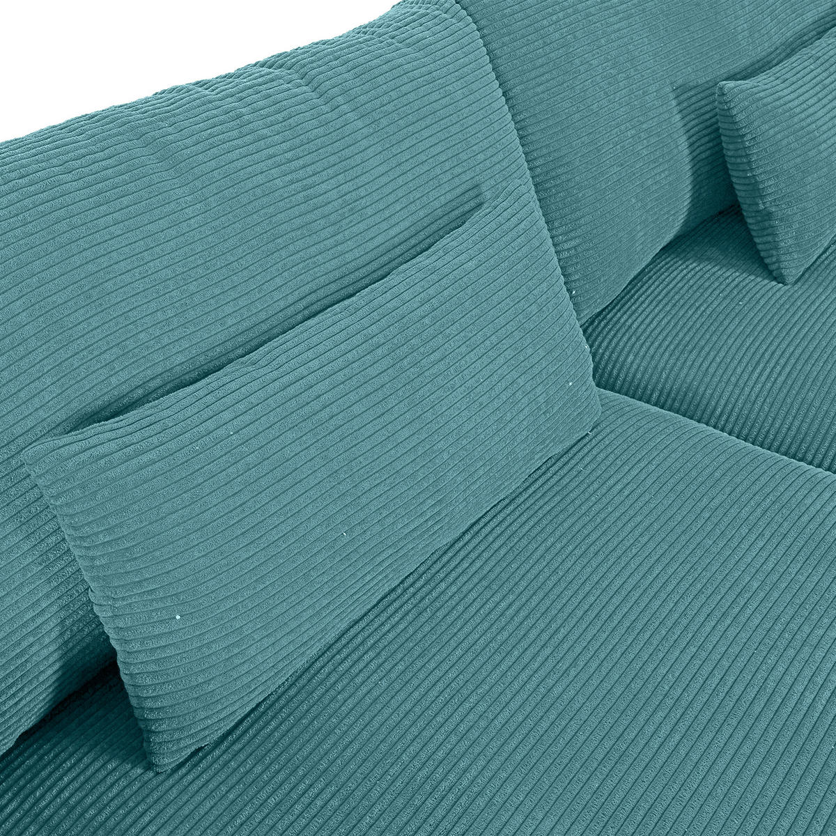 BIGSOFA in Cord Petrol  - Petrol/Schwarz, Konventionell, Kunststoff/Textil (260/66/115cm) - MID.YOU