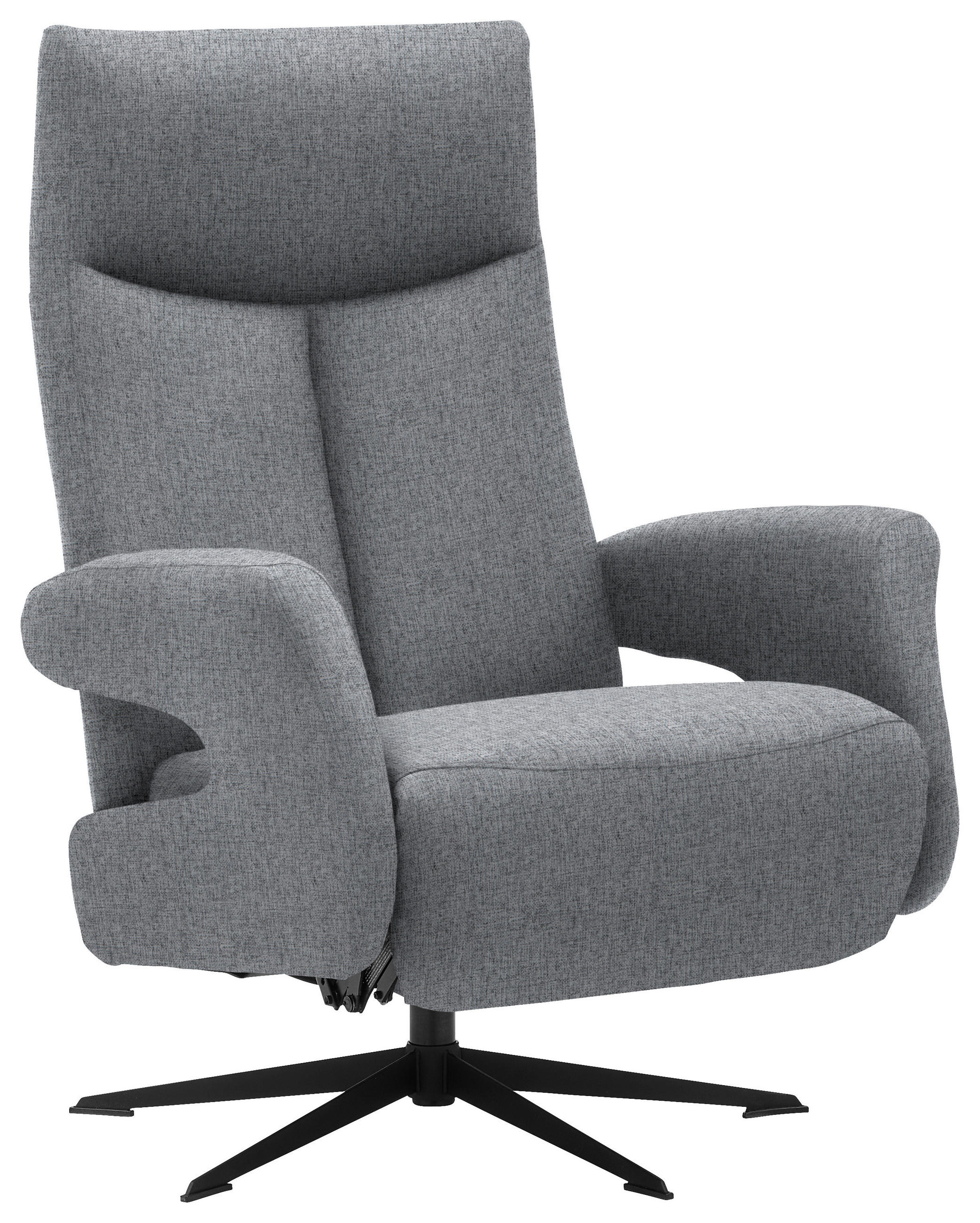 RELAXFÅTÖLJ i textil ljusgrå  - ljusgrå/svart, Design, metall/textil (74/105/82cm) - Livetastic