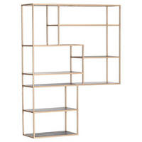 REGALAUFSATZ  120/160/34 cm Goldfarben  - Goldfarben, Design, Metall (120/160/34cm) - Lomoco