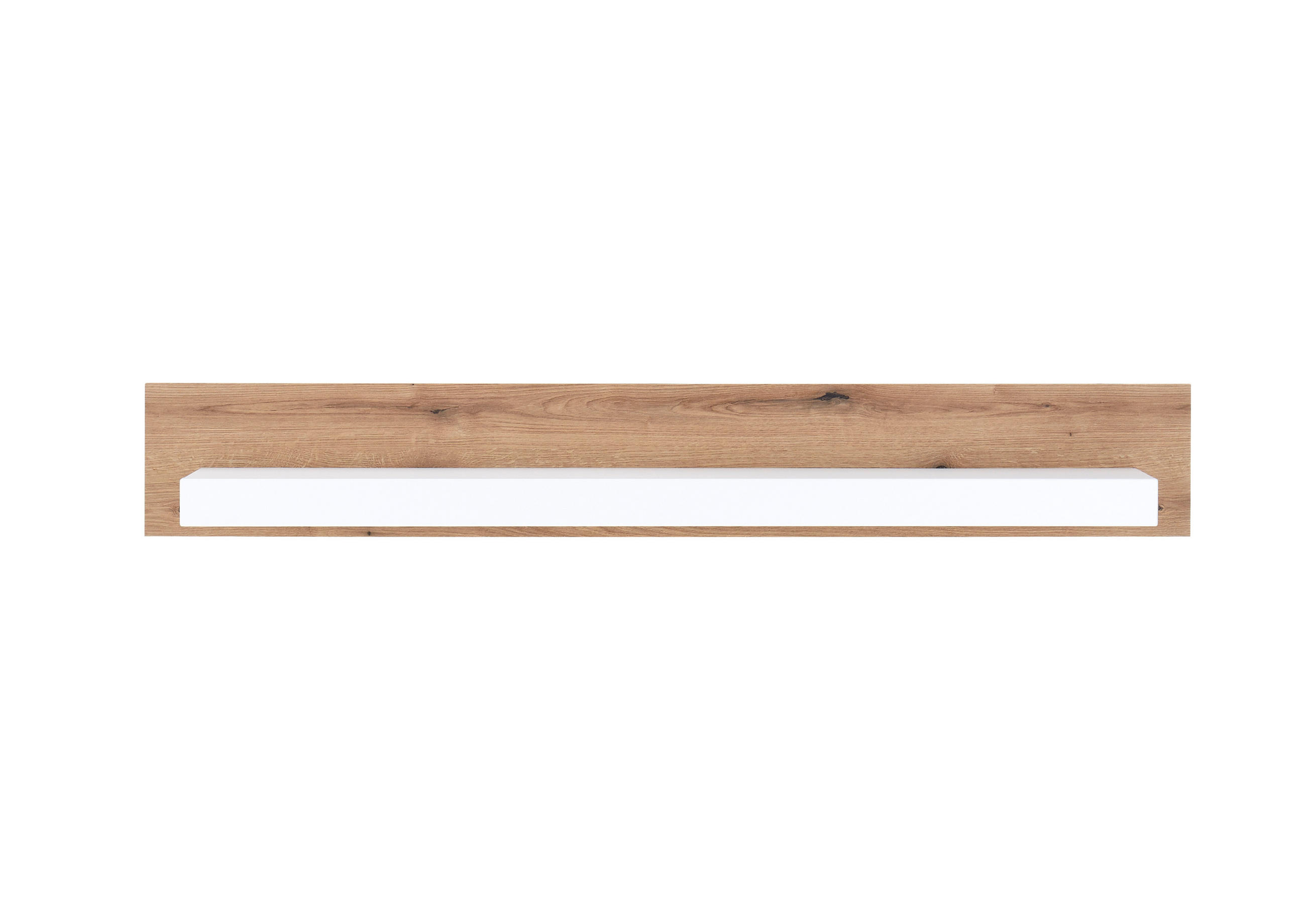 WANDBOARD Holzwerkstoff Weiß, Eichefarben  - Eichefarben/Weiß, Design, Holzwerkstoff (150/21/20cm) - MID.YOU