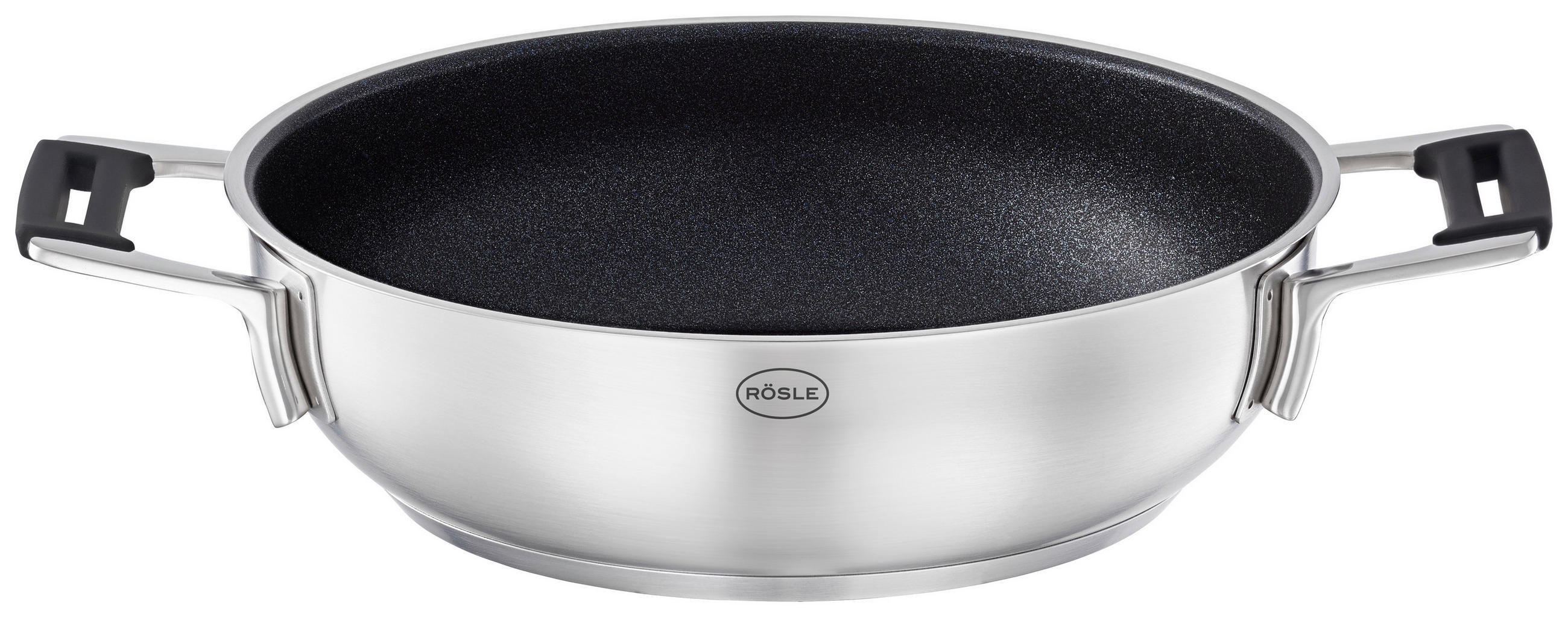 SERVIERPFANNE Silence Pro 24 cm  - Edelstahlfarben/Schwarz, Basics, Metall (24cm) - Rösle
