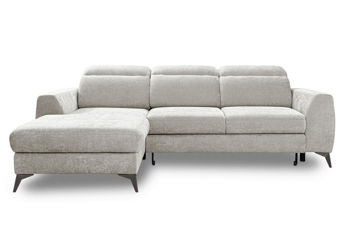 ROHOVÁ SEDAČKA, textil, slonovinová - černá/slonovinová, Basics, kov/textil (191/264cm) - Livetastic