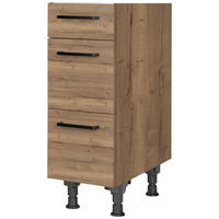 SCHUBKASTENUNTERSCHRANK 30/87/56 cm  in Eiche dunkel  - Eiche dunkel/Schwarz, MODERN, Holzwerkstoff/Metall (30/87/56cm) - Nobilia