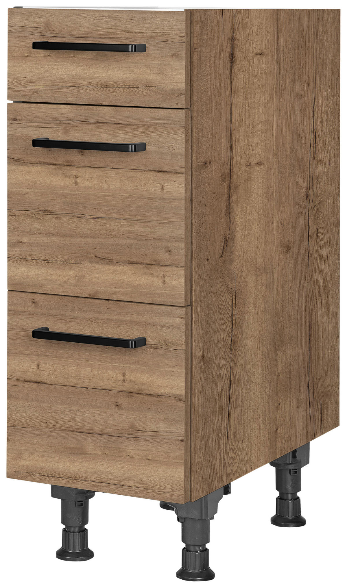 SCHUBKASTENUNTERSCHRANK 30/87/56 cm  in Eiche dunkel  - Eiche dunkel/Schwarz, MODERN, Holzwerkstoff/Metall (30/87/56cm) - Nobilia