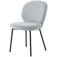 STUHL  in Eisen Leinenoptik Holz, Metall, Textil  - Schwarz/Grau, Design, Holz/Textil (49/86/64cm) - Ambia Home