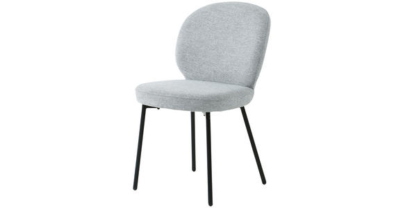 STUHL in Eisen Leinenoptik Holz, Metall, Textil - Schwarz/Grau, Design, Holz/Textil (49/86/64cm) - Ambia Home