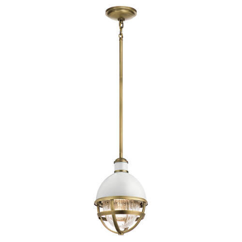 SVJETILJKA VISEĆA  20.4/44.5 cm      Elstead Tollis  - bijela/boje mjeda, Design, staklo/metal (20.4/44.5cm) - Elstead Lighting