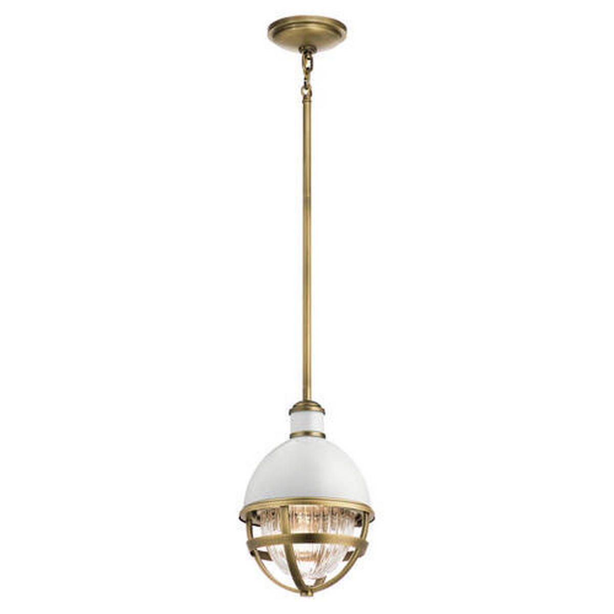 VISEČA SVETILKA  Elstead Tollis      20.4/44.5 cm      E27 - bela/barve medenine, Design, kovina/steklo (20.4/44.5cm) - Elstead Lighting