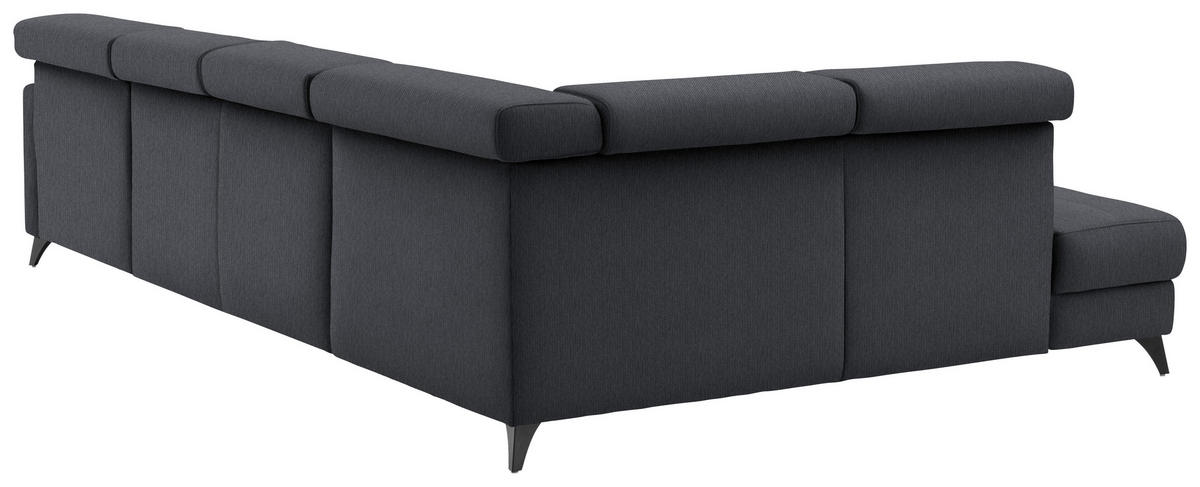 WOHNLANDSCHAFT Flachgewebe Anthrazit  - Anthrazit/Schwarz, Konventionell, Textil/Metall (215/333/174cm) - Beldomo System