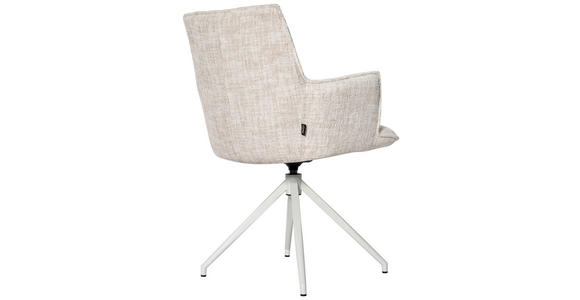 ARMLEHNSTUHL in Eisen Chenille - Creme, Design, Textil/Metall (59/90,5/62,5cm) - Novel