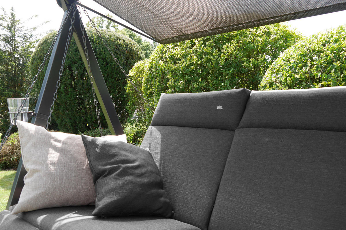 HOLLYWOODSCHAUKEL 210/160/145 cm  - Dunkelgrau/Anthrazit, Basics, Textil/Metall (210/160/145cm) - Boxxx