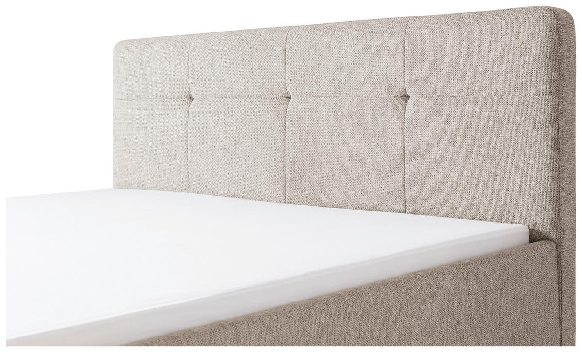 POLSTERBETT 180/200 cm  Taupe  - Taupe/Eichefarben, Basics, Holz/Textil (180/200cm) - Xora