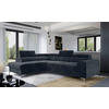 ECKSOFA  in Plüsch Dunkelgrau  205/278 cm  - Dunkelgrau/Silberfarben, Design, Textil/Metall (205/278cm) - MID.YOU