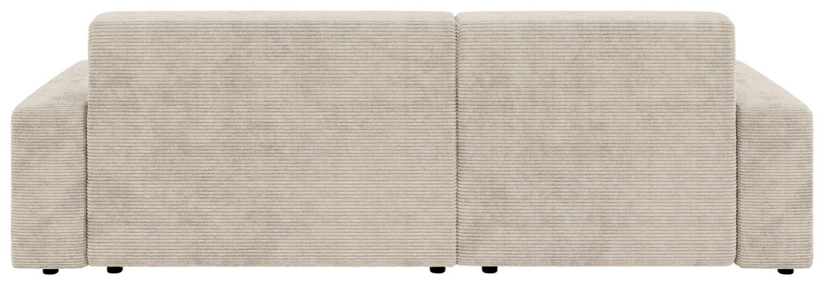 ECKSOFA in Cord Creme  - Creme/Schwarz, Modern, Kunststoff/Textil (162/246cm) - Trendmanufaktur