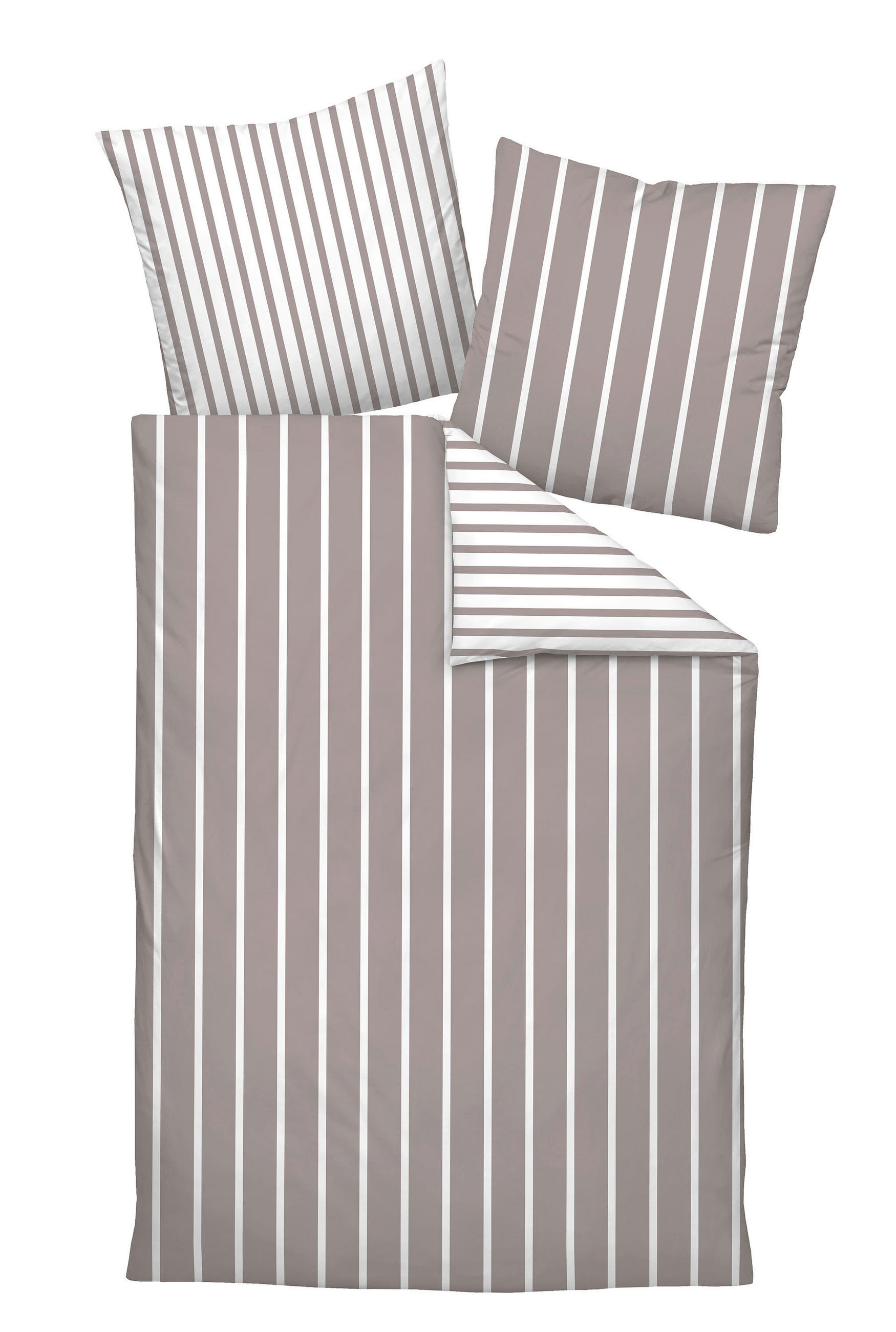 BETTWÄSCHE GENTANO Makosatin 155/200 cm  - Braun/Weiß, Design, Textil (155/200cm) - Janine