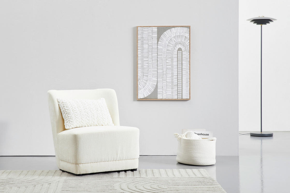 SESSEL in Flachgewebe Creme  - Creme, Design, Holz/Textil (64/71/73cm) - MID.YOU