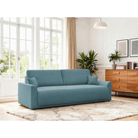 SCHLAFSOFA KIMMY Struktur Petrol  inkl. Zierkissen, Rückenkissen, Bettkasten  - Petrol/Schwarz, Design, Kunststoff/Textil (234/90/103cm) - P & B