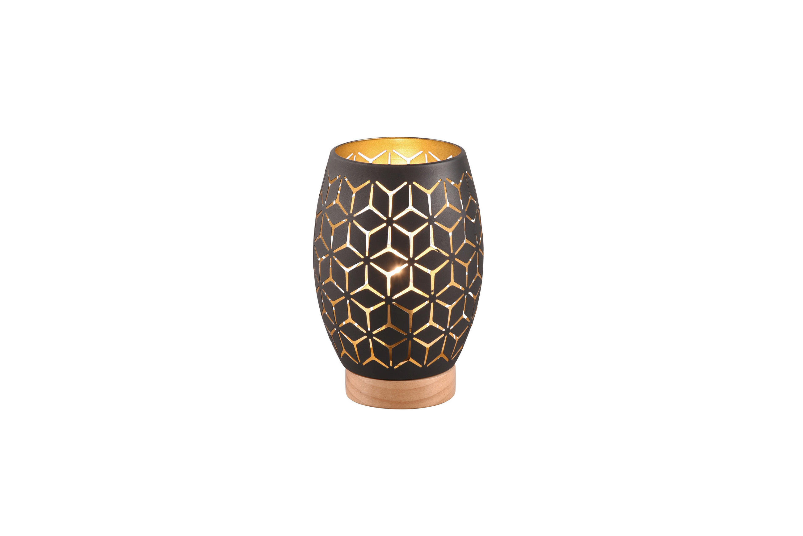 TISCHLEUCHTE Bidar 15/21,5 cm - Goldfarben/Schwarz, KONVENTIONELL, Holz/Metall (15/21,5cm)