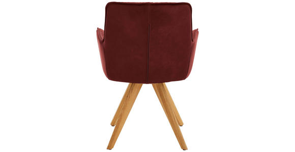 ARMLEHNSTUHL in Holz, Leder Bordeaux  - Eichefarben/Bordeaux, Design, Leder/Holz (59/89/63cm) - Dieter Knoll