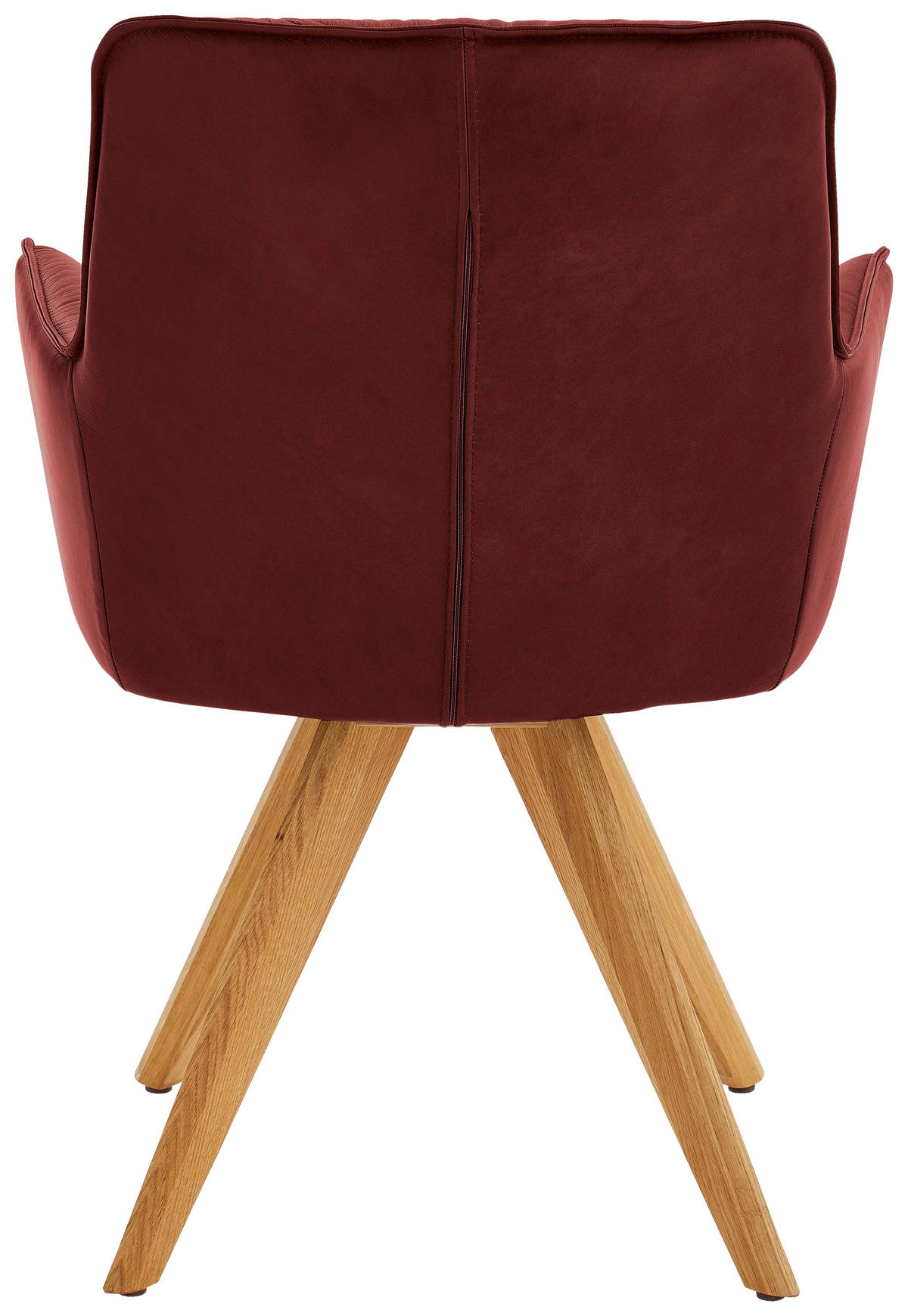 ARMLEHNSTUHL drehbar  in Echtleder pigmentiert  - Eichefarben/Bordeaux, Design, Leder/Holz (59/89/63cm) - Dieter Knoll