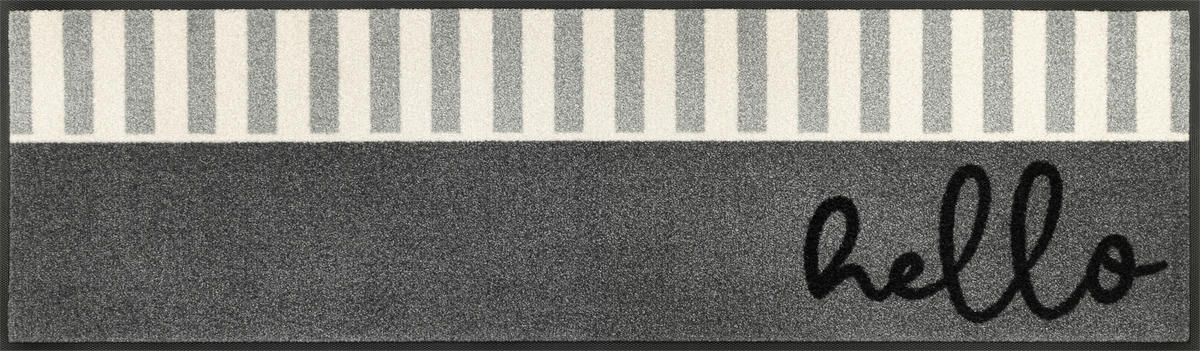 LÄUFER 35/120 cm Hello Stripes  - Grau, Design, Kunststoff/Textil (35/120cm) - wash+dry