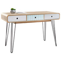 PISAĆI STOL  siva, crna, bijela, boje hrasta, svijetlo zelena  metal, drvni materijal  - svijetlo zelena/bijela, Design, drvni materijal/metal (55/120/76cm) - Carryhome