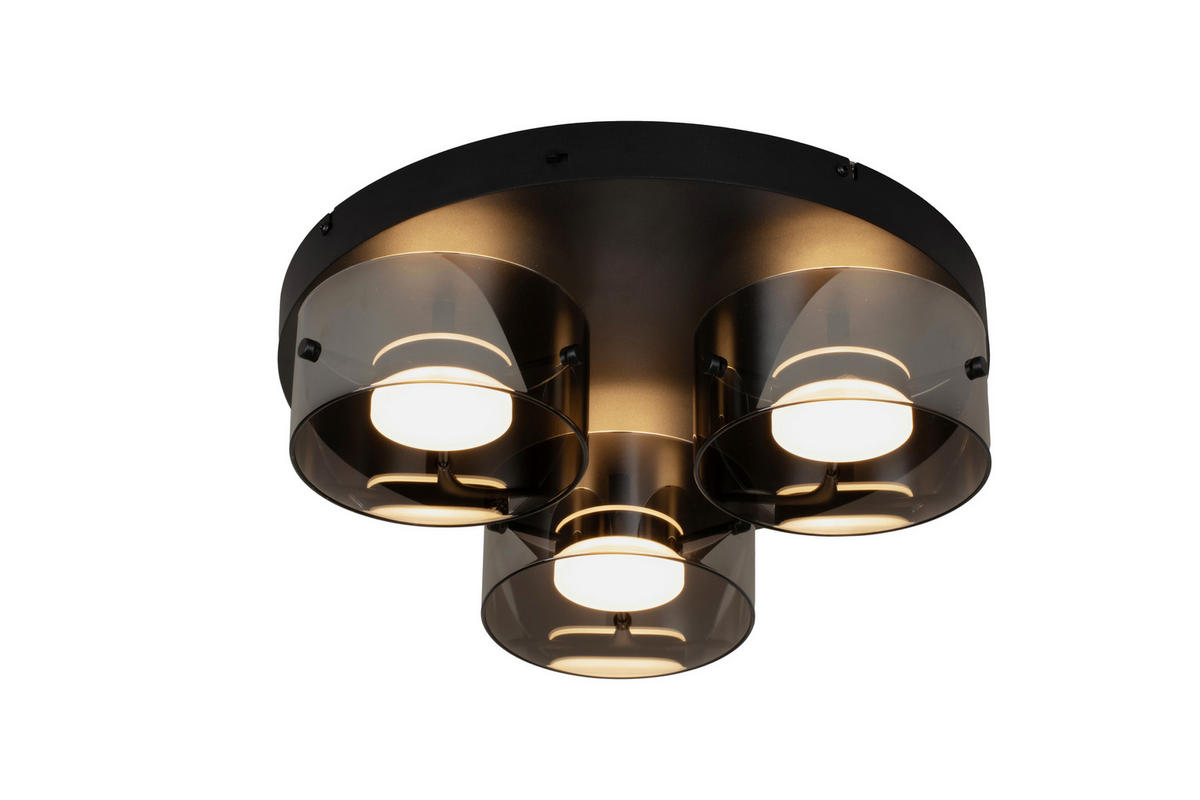 LED-DECKENLEUCHTE 41/12 cm   - Schwarz, Design, Glas/Kunststoff (41/12cm) - Novel