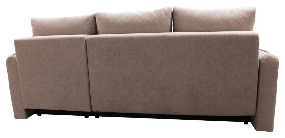 ECKSOFA in Struktur, Bouclé Rosa  - Schwarz/Rosa, Design, Kunststoff/Textil (209/143cm) - MID.YOU