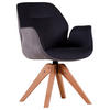 SESSEL Flachgewebe Hellgrau, Dunkelgrau    - Eichefarben/Dunkelgrau, MODERN, Holz/Textil (59/87/63cm) - Livetastic