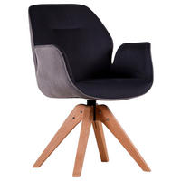 SESSEL Flachgewebe Hellgrau, Dunkelgrau    - Eichefarben/Dunkelgrau, MODERN, Holz/Textil (59/87/63cm) - Livetastic