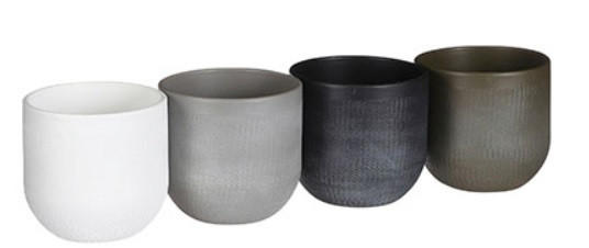 KRUKA 14/13 cm  - vit/mörkgrå, Basics, keramik (14/13cm)