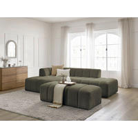 ECKSOFA  ANNECY Grün Bouclé  - Schwarz/Grün, MODERN, Kunststoff/Textil (170/262cm)