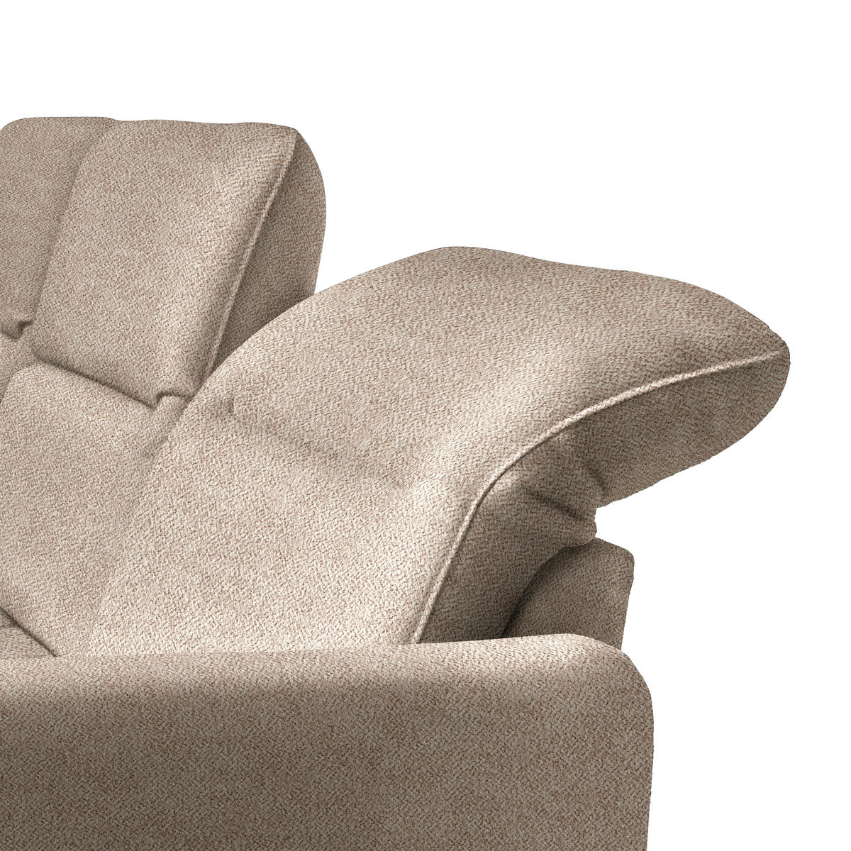 ECKSOFA Beige Flachgewebe  - Beige/Schwarz, KONVENTIONELL, Textil/Metall (190/254cm) - Livetastic