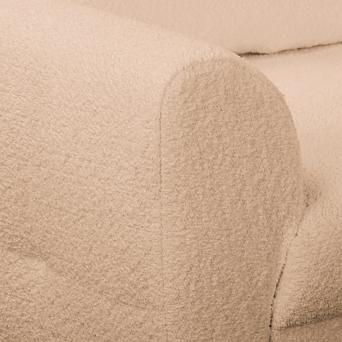 ECKSOFA Ariella Beige Bouclé  - Beige/Naturfarben, Design, Holz/Textil (231/161cm) - Livetastic