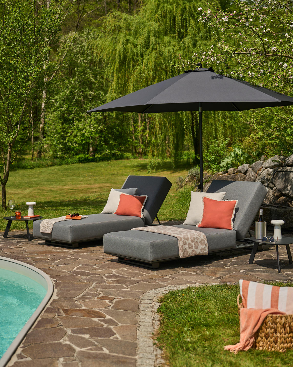 SONNENSCHIRM 300x300 cm  - Anthrazit, Basics, Textil/Metall (300/300cm) - Doppler
