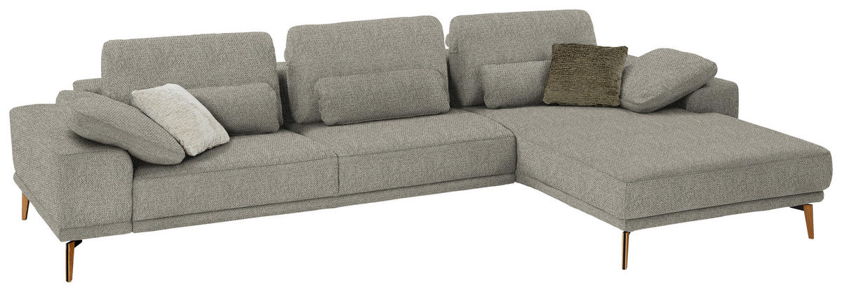 ECKSOFA in Flachgewebe Braun, Grün  - Wildeiche/Braun, Design, Holz/Textil (334/193cm) - Niels Andersson