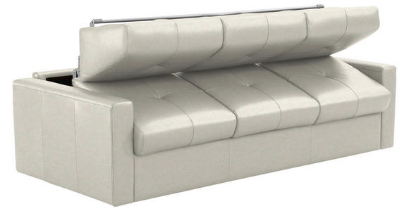 SCHLAFSOFA Bard in Echtleder Weiß  - Schwarz/Weiß, KONVENTIONELL, Leder/Kunststoff (206/81/96cm) - Novel