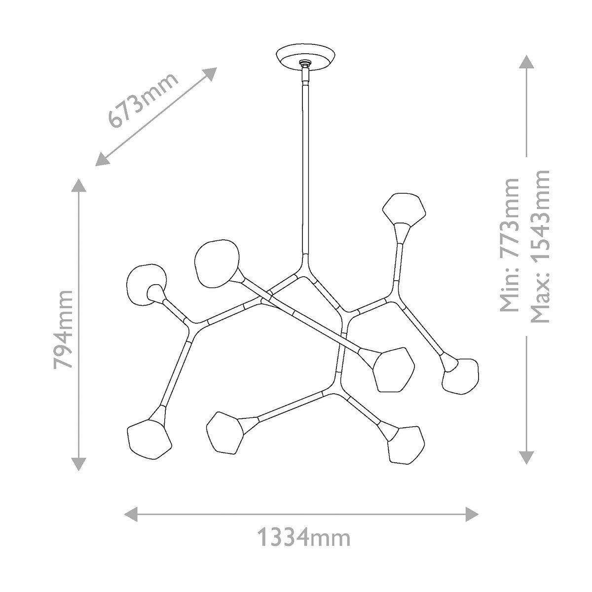 KRONLEUCHTER Kichler 79,4/133,4/67,3 cm  - Champagner, Design, Glas/Metall (79,4/133,4/67,3cm) - Elstead Lighting