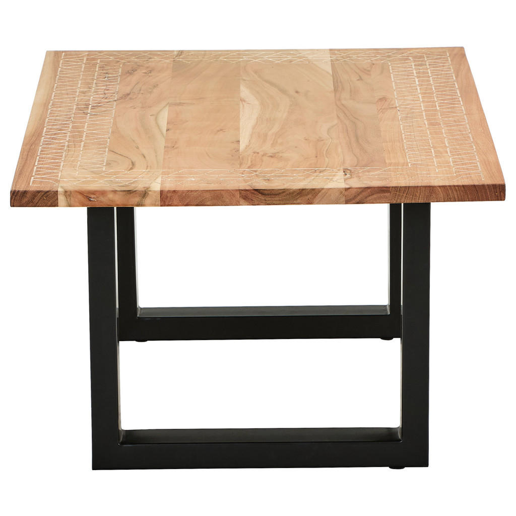Thumbnail - Livetastic Couchtisch, Schwarz, Akazie, Holz, Metall, Akazie, Hartholz, rechteckig, U-Form, 110x70x45 cm, einfacher Aufb...