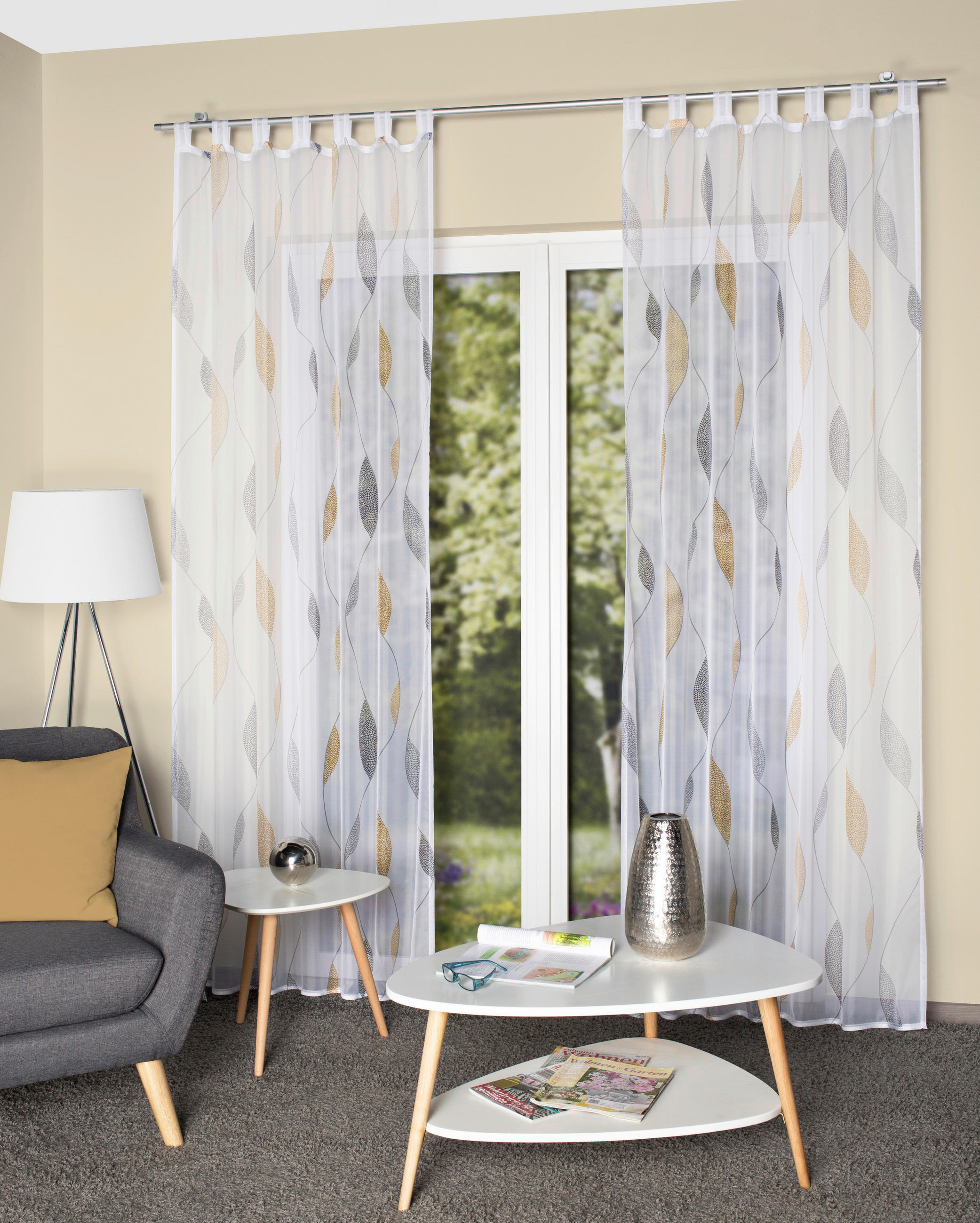 SCHLAUFENSCHAL  transparent  140/175 cm   - Gelb, KONVENTIONELL, Textil (140/175cm)