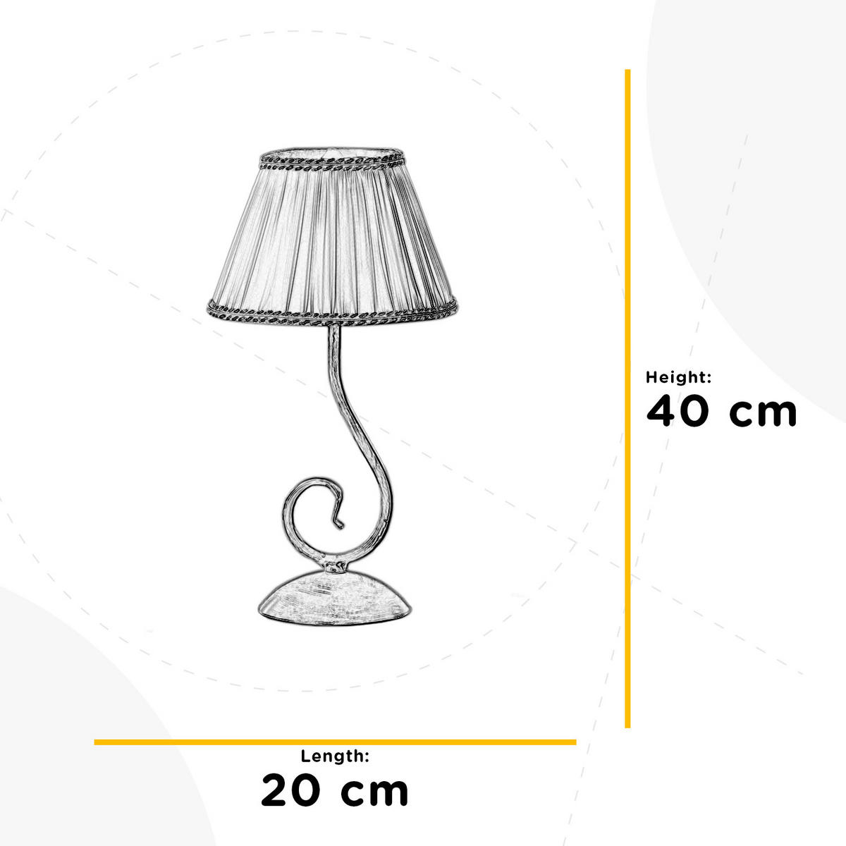 TISCHLEUCHTE Vivienne 20/20/40 cm   - Perlmutt/Cappuccino, KONVENTIONELL, Kunststoff/Textil (20/20/40cm)