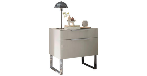 NACHTSCHRANK 60/59,7/43 cm  - Chromfarben/Champagner, Basics, Glas/Holzwerkstoff (60/59,7/43cm) - Dieter Knoll