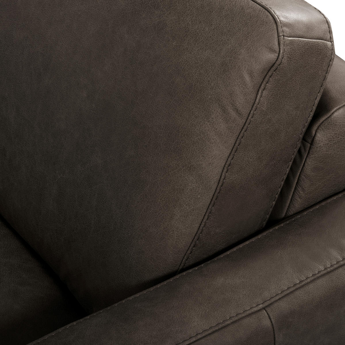 3,5-SITZER SPRING Echtleder Fango  - Fango/Schwarzchrom, Design, Leder/Metall (207/85/92cm) - Livetastic