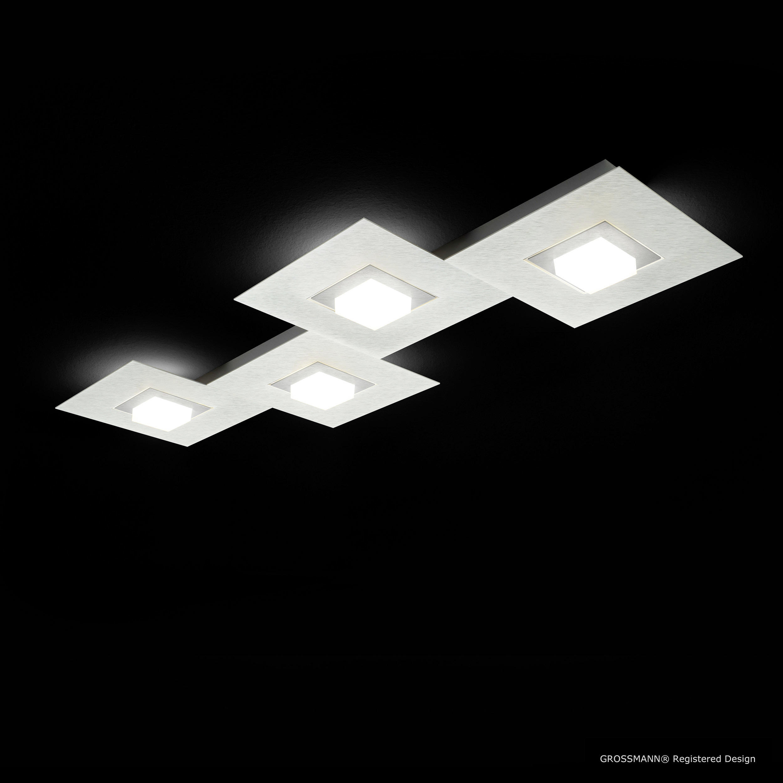 LED-DECKENLEUCHTE  - Titanfarben/Goldfarben, Design, Metall (80/30/5cm) - Grossmann
