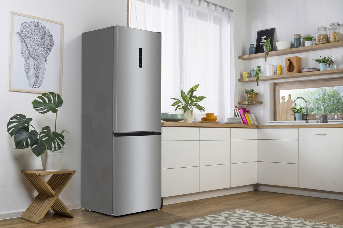 KÜHL-GEFRIER-KOMBINATION N61EA2XL4  - Edelstahlfarben, Basics, Glas/Kunststoff (60/185/59,2cm) - Gorenje