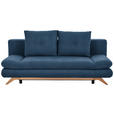 SCHLAFSOFA Webstoff Dunkelblau  - Buchefarben/Dunkelblau, KONVENTIONELL, Holz/Textil (205/86/94cm) - Carryhome