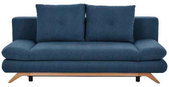 SCHLAFSOFA Webstoff Dunkelblau  - Buchefarben/Dunkelblau, KONVENTIONELL, Holz/Textil (205/86/94cm) - Carryhome