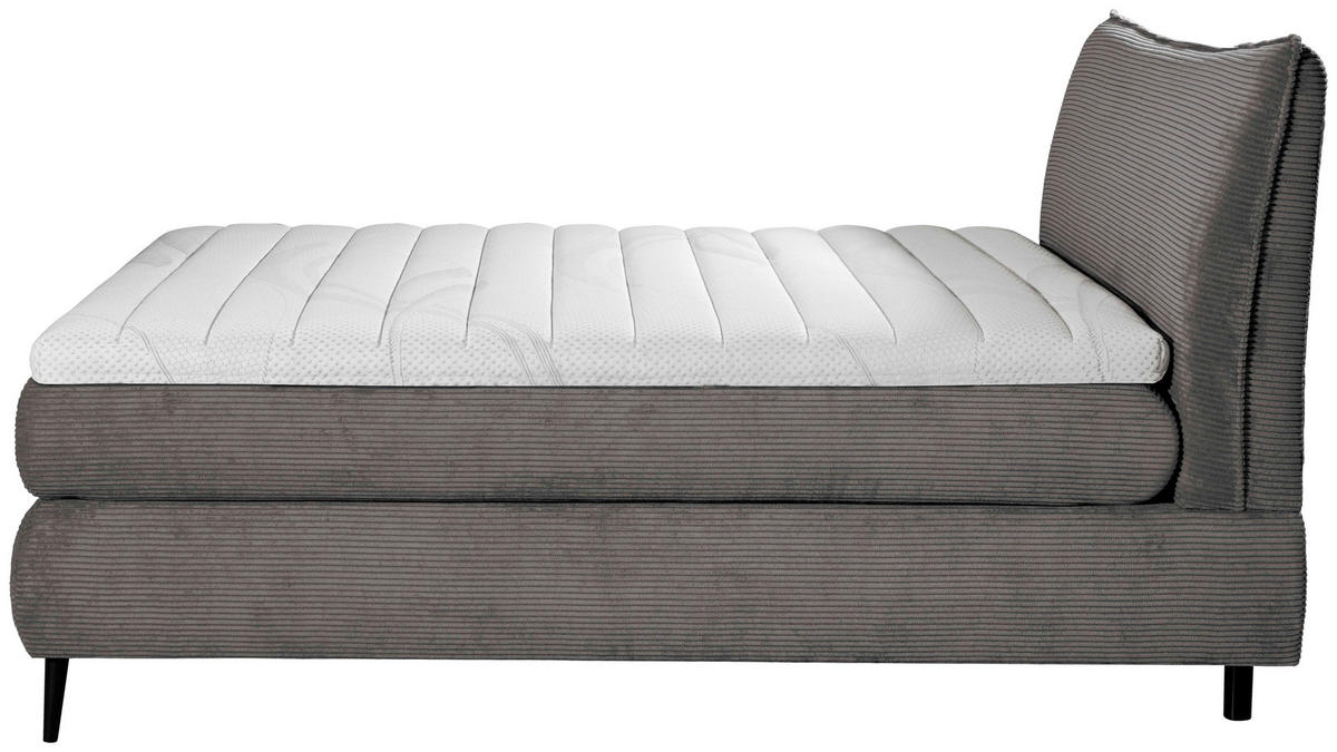 BOXSPRINGBETT 180/200 cm  in Dunkelgrau  - Dunkelgrau/Schwarz, Trend, Holz/Textil (180/200cm) - Esposa