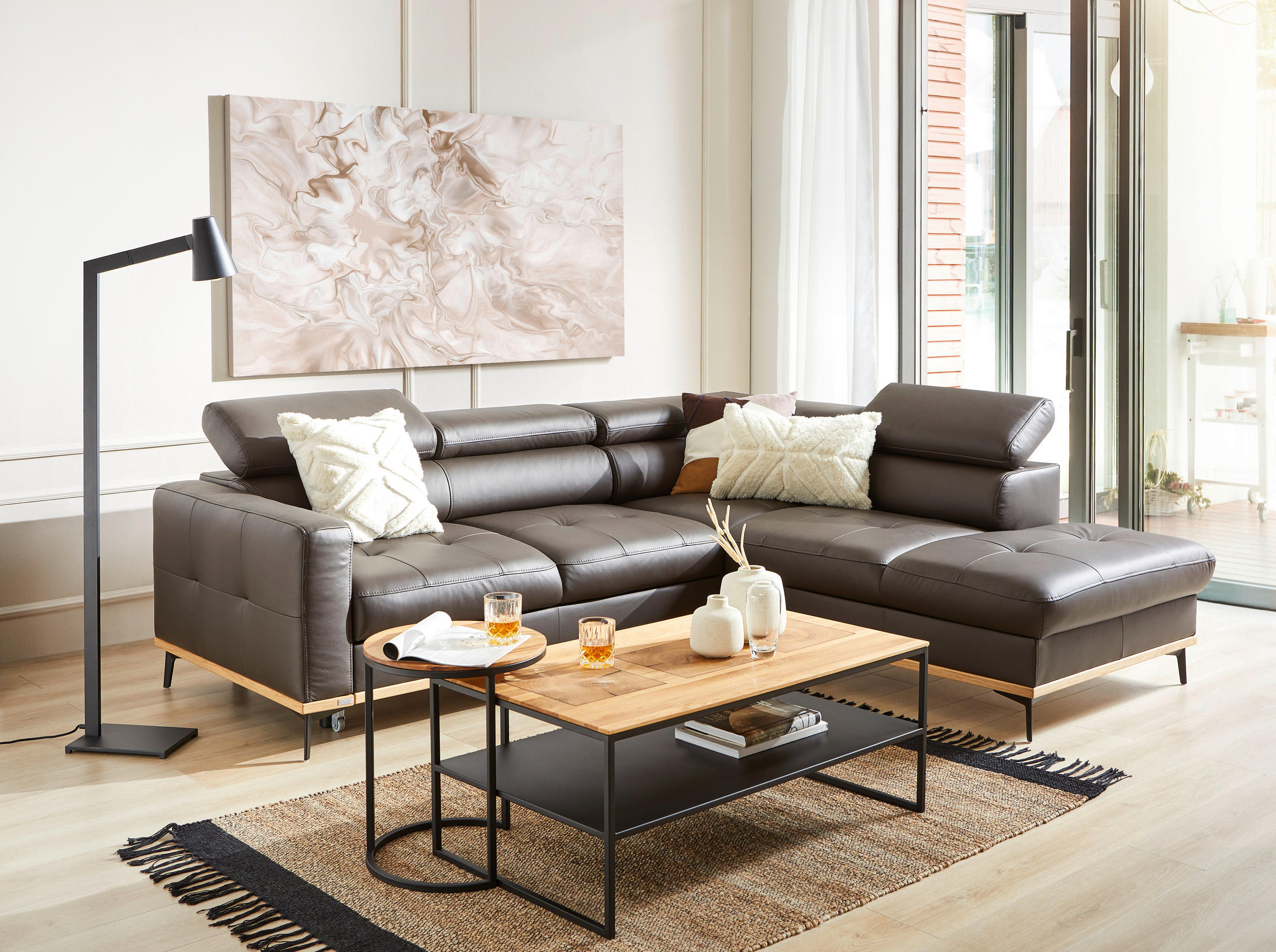 COUCHTISCH in Holz 100/60/41 cm  - Wildeiche/Schwarz, Design, Holz/Metall (100/60/41cm) - Johann Jakob