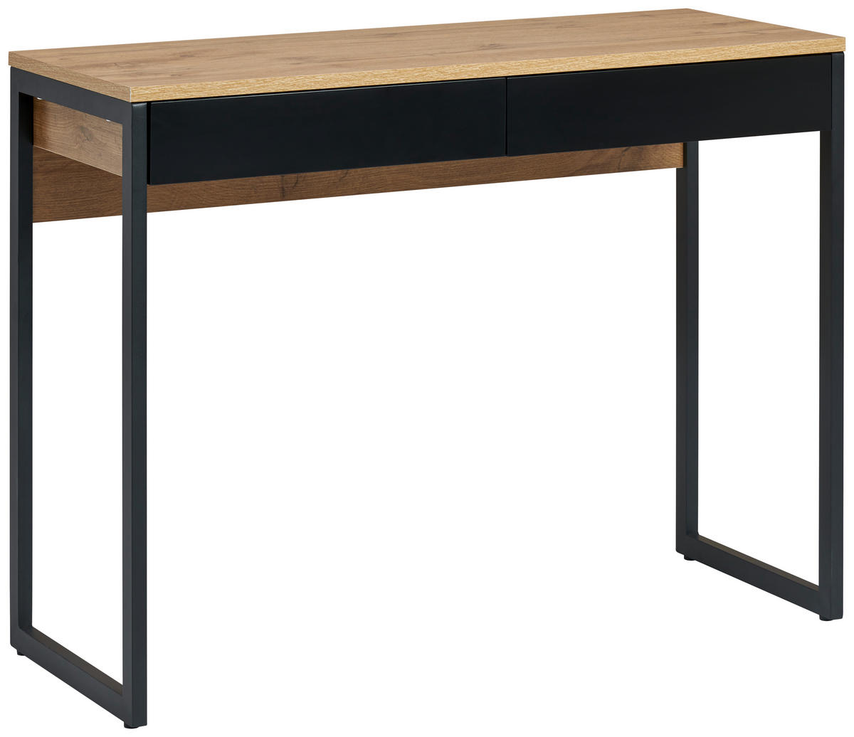 SCHREIBTISCH 101.6/40/76 cm Schwarz, Eichefarben  - Schwarz Hochglanz/Eichefarben, MODERN, Holzwerkstoff/Metall (101.6/40/76cm) - MID.YOU